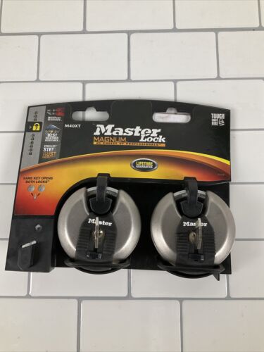 Master Lock M40XT Magnum Heavy Duty Outdoor Discus Locks Key 2 Pack Keyed Alike (6922808361143)